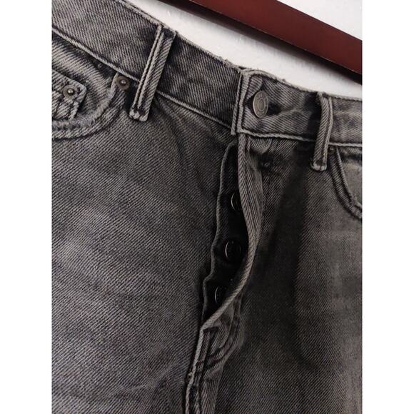 GRLFRND Revolve Cindy Gray Cotton High Waisted Raw Hem Denim Cut Off Shorts 27 - Picture 5 of 10